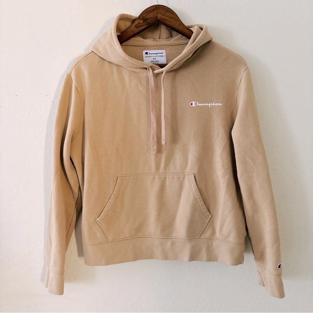 Champion Women’s Beige Tan Basic Solid Hoodie Siz… - image 1